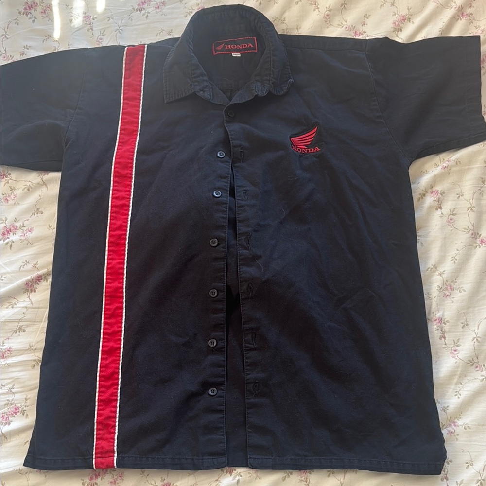 Men's Black and Red Honda Pit Crew Large